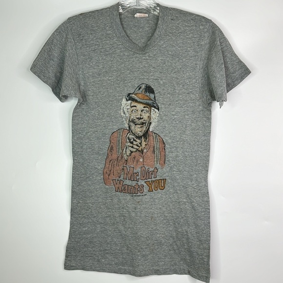 Vintage Royale Promotions Mr. Dirt Wants You 1973 Tshirt Size Small - Picture 1 of 12
